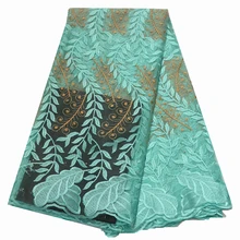 Высококачественная нигерийская кружевная ткань последние камни сетка африканская чистая кружевная ткань швейцарский Volie хлопок кружевная ткань для ткани