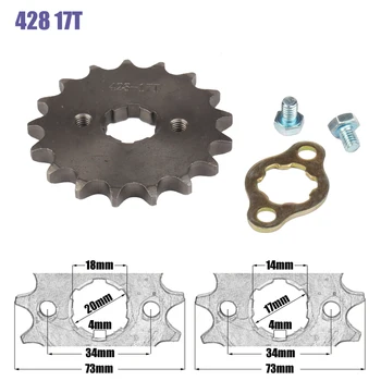 

428 17mm 20mm 17T Front Engine Sprocket Fit For Stomp YCF Upower Dirt Pit Bike ATV Quad Go Kart Moped Buggy Scooter Motorcycle