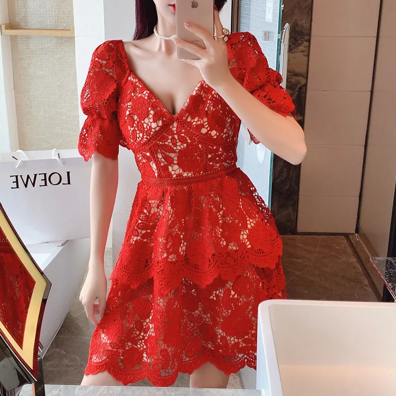 Water Soluble Lace Dress Women 