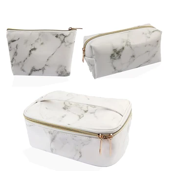 

3pcs Fashion Large Portable Cute Zipper Pencil Case Pen Box Bags Marble Makeup Cosmetic Brush Storage Supplies