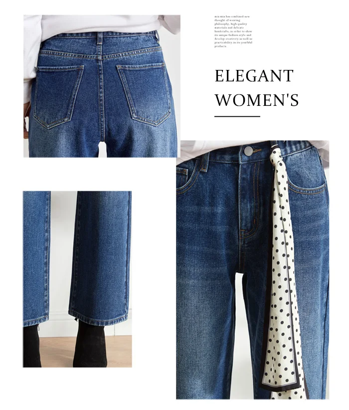 Женские прямые мытые джинсы LEIJIJEANS, модные широкие джинсы с высокой посадкой, новая модель 9204 больших размеров 5XL–6XL на осень