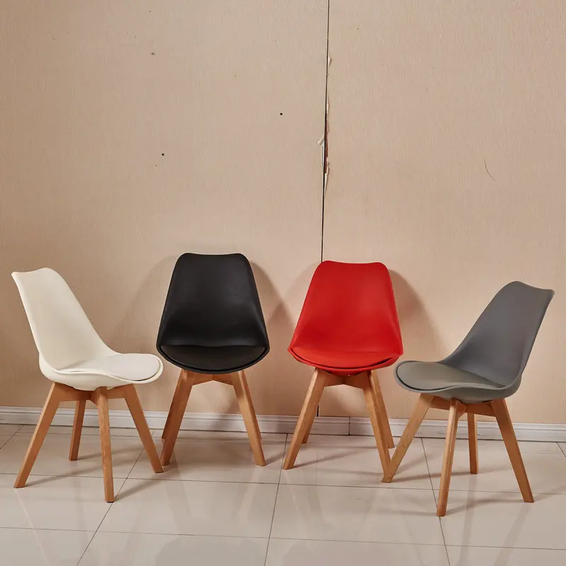 Пластиковая спинка, полиуретановый коврик, буковая ножка, стул Eames, чистый, разноцветный, для гостиной, столовой, стул, уютный, разобранный стул