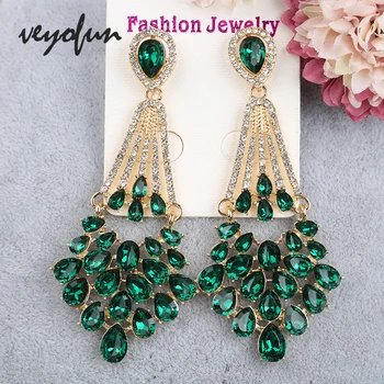 Veyofun Vintage Hollow Cystal Rhinestone Drop Earrings Classic Party Dangle Earrings Fashion Jewelry for Women Gift