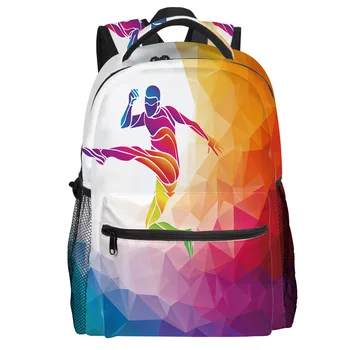 

Geometric Football Backpack College Students Wear Resistance Laptop Backpack Book Bag Casual Sports Bags School Bag