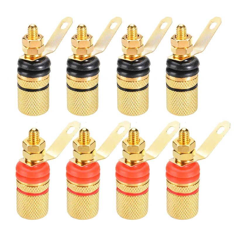 2-Pack 4mm Banana Plug Socket Connector Binding Post for Amplifier Speaker Terminal in-Wall Plate Mini