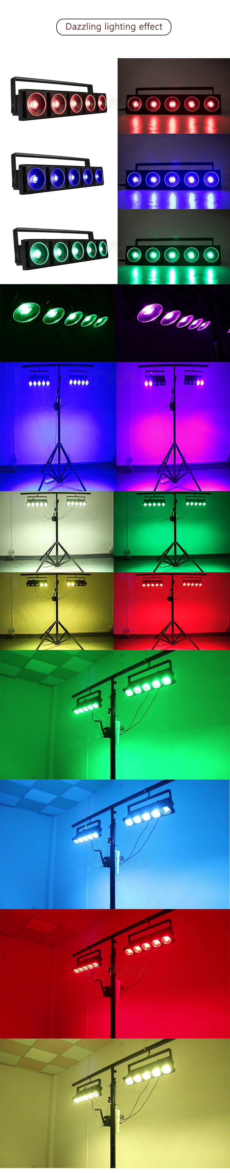 Djworld LED 25x30W RGBW Blinder Matrix DMX512 Stage Effect Lighting Good For DJ Disco Party Bar Wedding Decorations Best Seller