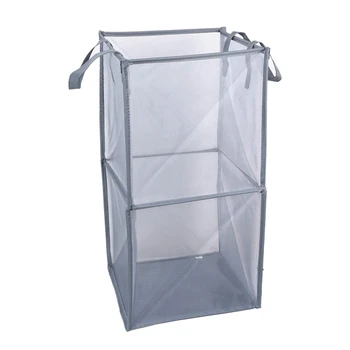 

Laundry Hamper Bag with Handles,Portable &Collapsible Dirty Clothes Mesh Basket Foldable for Washing Storage, Kids Room,Dorm or