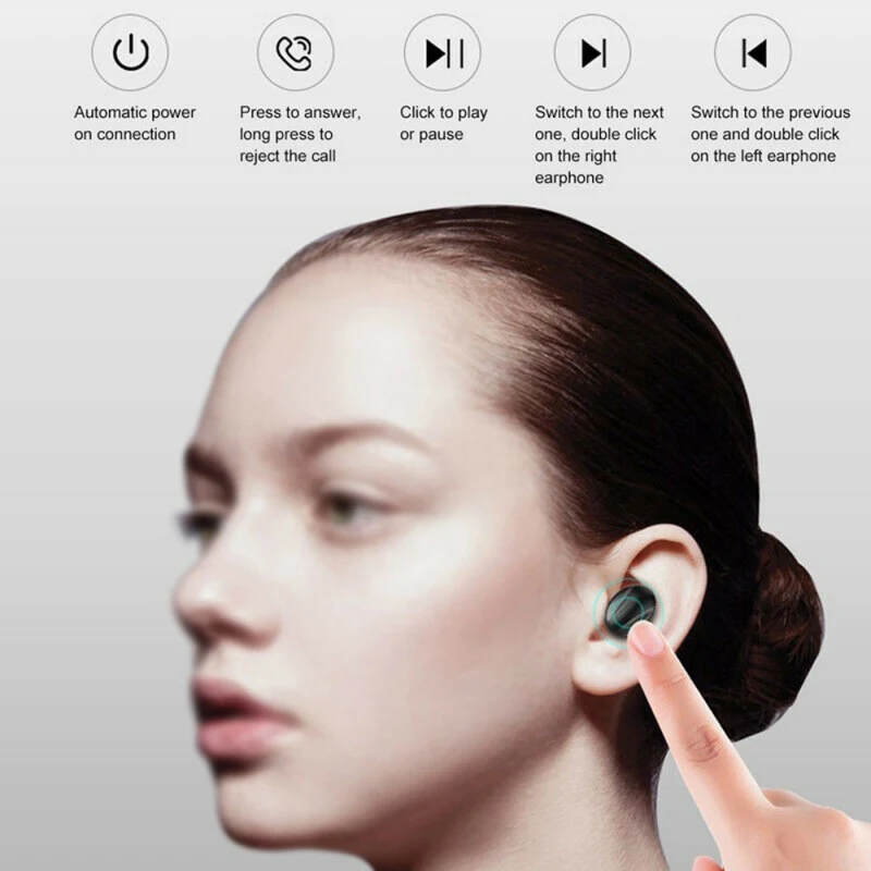XG13 Bluetooth 5 0 In ear Headset Wireless TWS Sport EDR Earphone Black Rechargeable Earphone Charging Case High quality