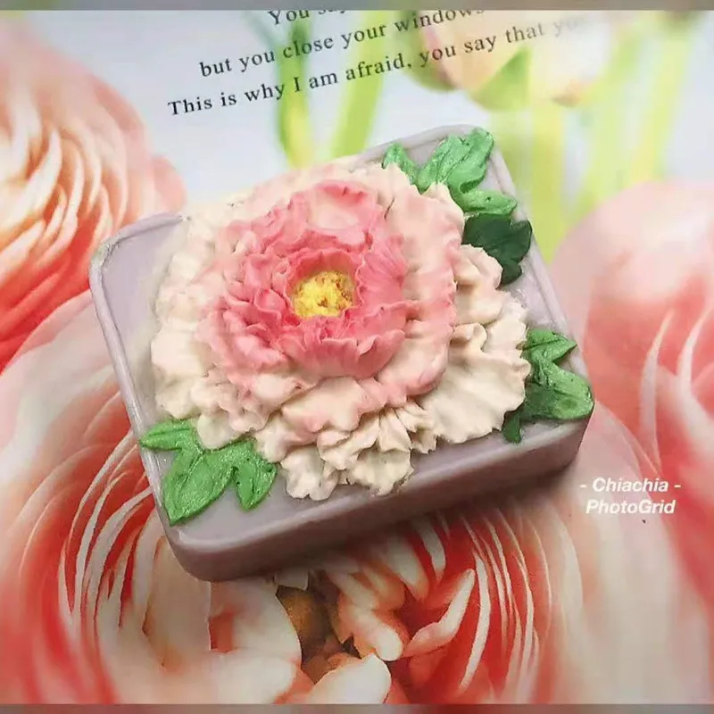 Description Picture 3 of itemPeony DIY Soap Mold 3D Flower Silicone Molds for Handmade Soap Scented Candle Wax Melt Mould Cake MOLD Baking Tools