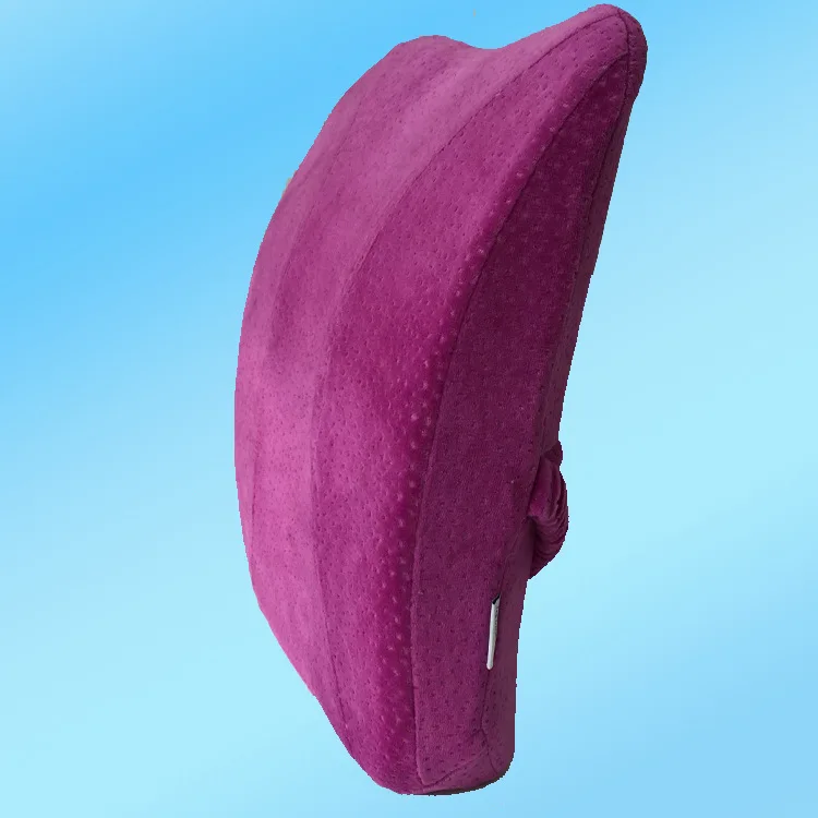 purple Подушка для спины для стула поясничная поддерживающая Подушка с эффектом памяти подушки для автомобиля кресло для офиса и дома подушки для снятия боли в спине подушка - Цвет: purple