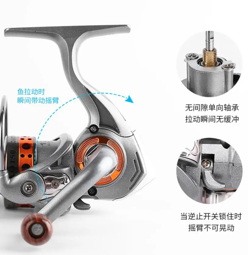 Mini 500 Spinning Reel 5kg drag Small Size All metal Spool Fishing Reel Power Mini Reels Sea Lure Fishing Tackle
