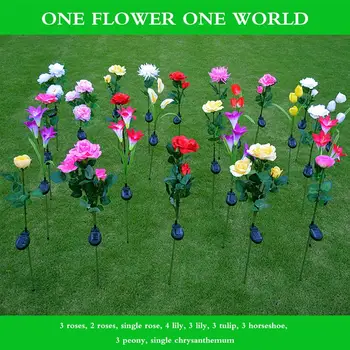 

2pcs Solar Lily Flower Lamp Flower Solar Light Led Decorative Outdoor Lawn Lamp Home Garden Fake Flower Night Lights