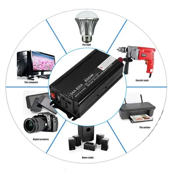 

800W Aluminum Alloy DC12V To AC110V Car Power Inverter High Converting Efficiency Charger Converter Transformer