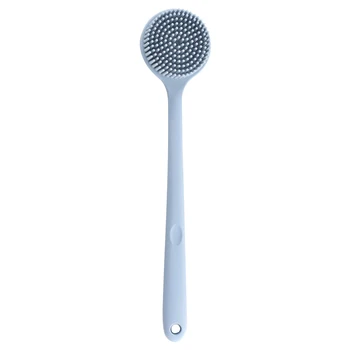 

1pc Shower Brush Long Handle Silicone Durable Soft Shower Brush Body Brush Back Scrubber Adult Men Elderly Women Random Color