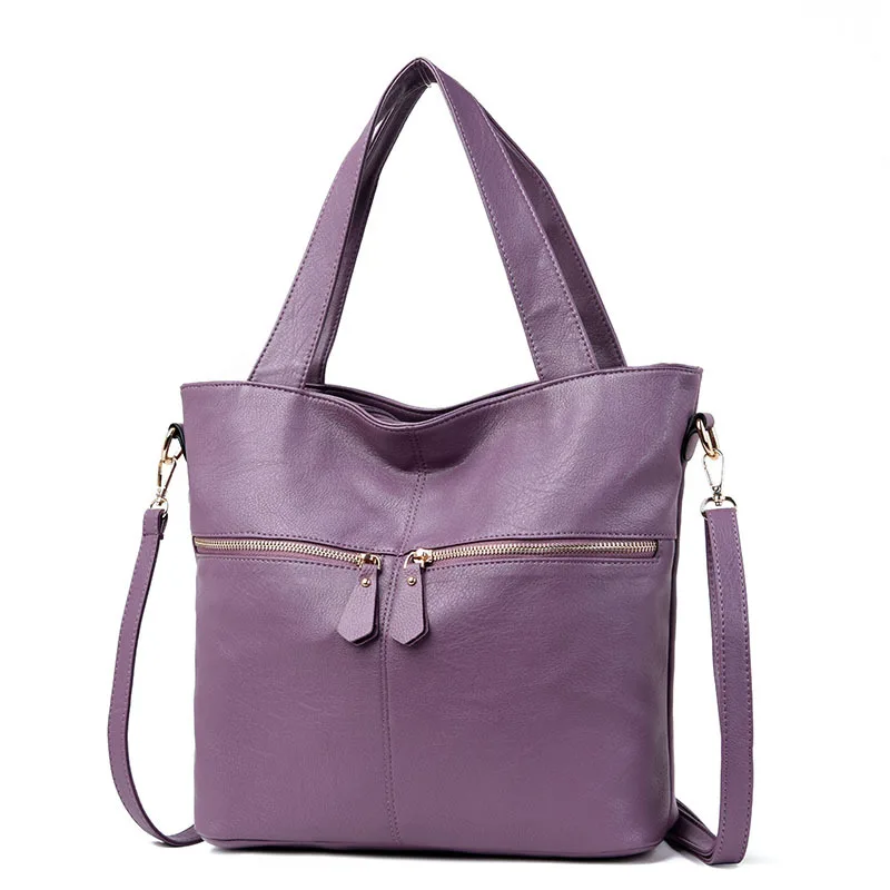 IMYOK/женская сумка из натуральной кожи; Новая сумка для мамы среднего возраста; ручная сумка из овечьей кожи; Большая вместительная сумка на плечо; Bolso Mujer - Цвет: Фиолетовый