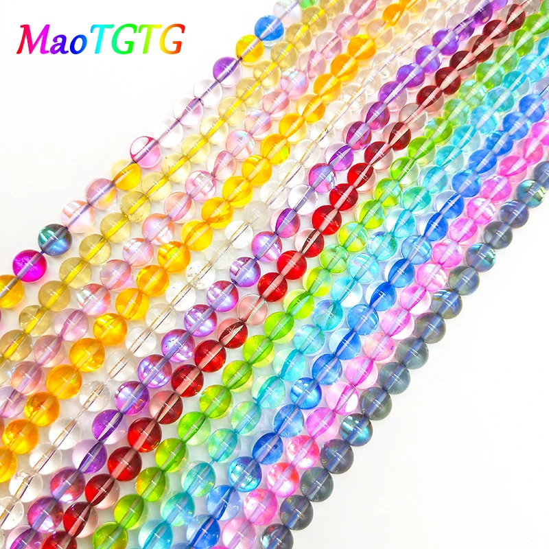 

Colors Glass Beads Round Loose Crystal Beads For Jewelry Making DIY Bracelet Charms Necklace Jewelry Beads