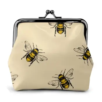 

OLN Mini Wallets Women Coin Purses Honey Bee Engraving Print Small Change Purse Coin Pouch Credit Card Wallet Money Bag