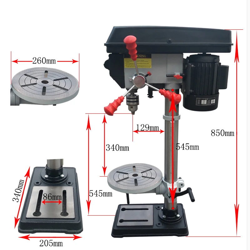 

Laser Bench Drill Mechanical Accessories Tools Industrial Grade Small Milling Machine Home High Precision Drilling Machine 750W