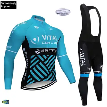 

Winter 2019 Concept TEAM Long Sleeve Cycling Jersey Bike Pants Set Mens Ropa Ciclismo Thermal Fleece Bicycling Maillot Culotte