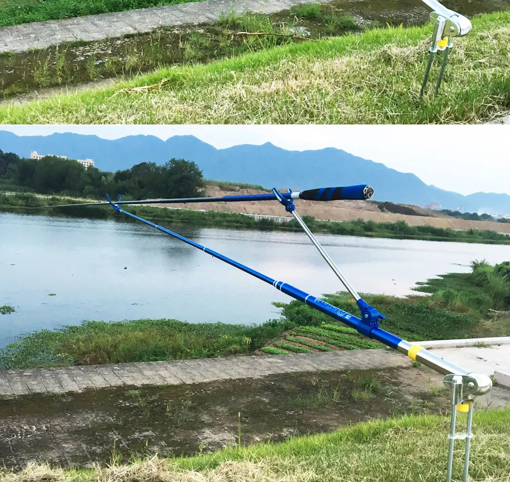 NEW Fish Rod Stand Bracket Angle Adjustable Carbon Fishing Rods Holder 1.7M 2.1M 2.4MTelescoping Fishing Tool Hand Rod Holder