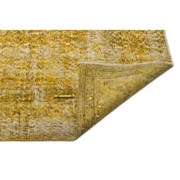 

Handmade Yellow Vintage Overdyed Turkish Area Rug 210x313 Cm-6'11''X10'3''