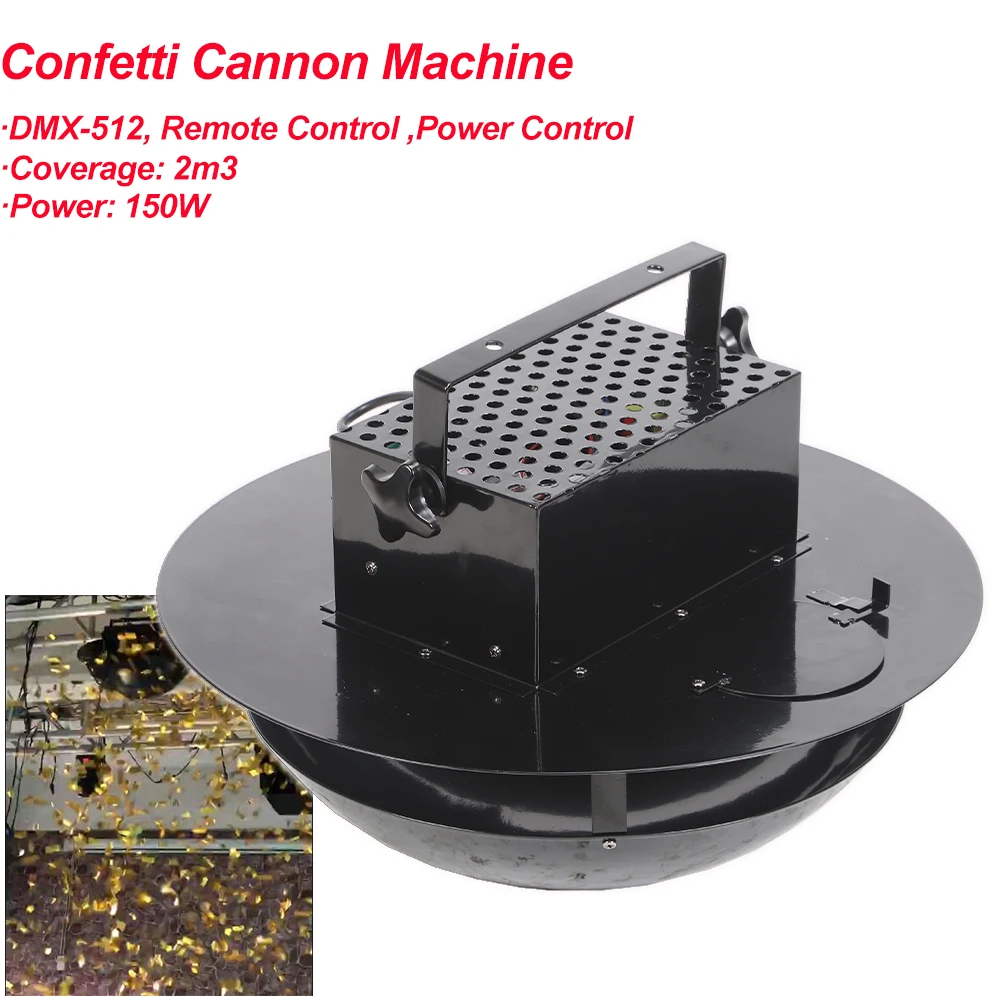 150W Confetti Streamer Cannon Machine DMX512 Remote Control Four Heads Electric Paper Confetti launcher Cannon Equipment