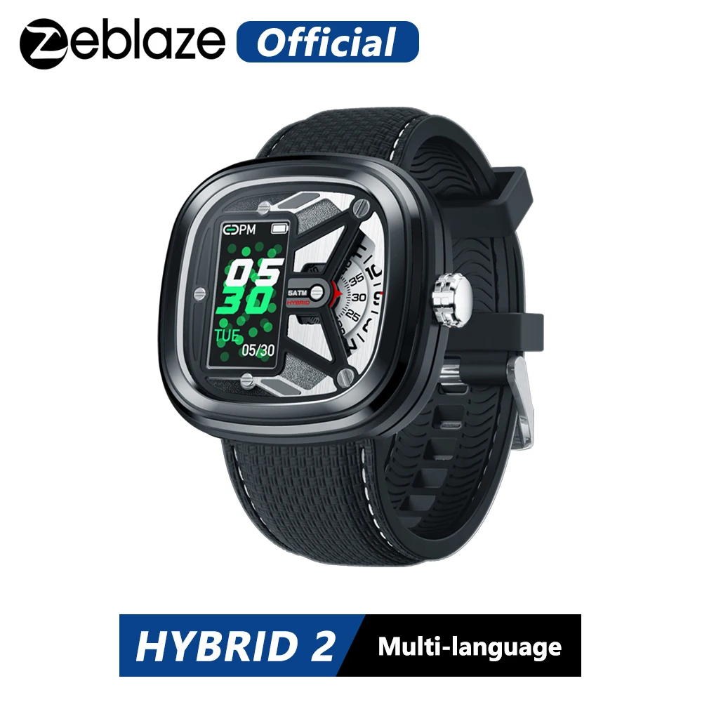Tanie Zeblaze Hybrid 2 smartwatch monitorujący tętno 50M wodoodporny 0.96 IPS modne i stylowe elementy przemysłowe długi na baterie