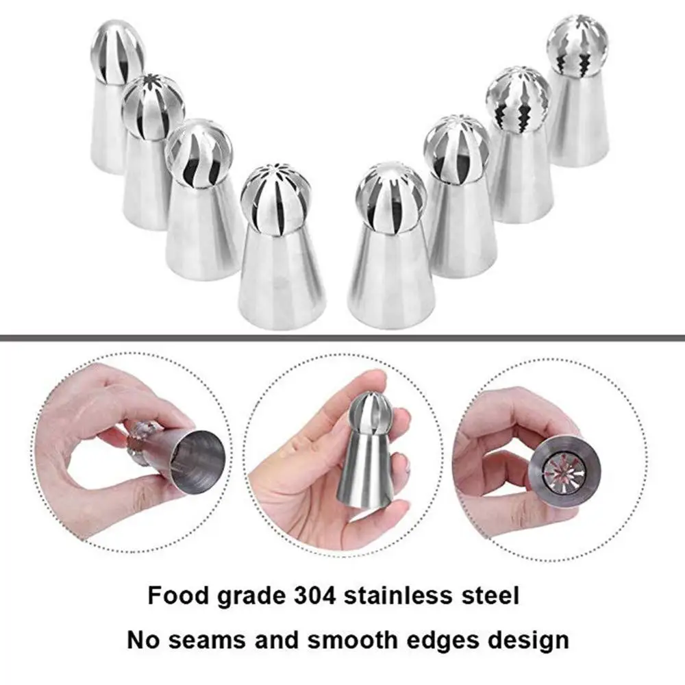 8 электронных насадок для глазировки насадки из нержавеющей стали сферический