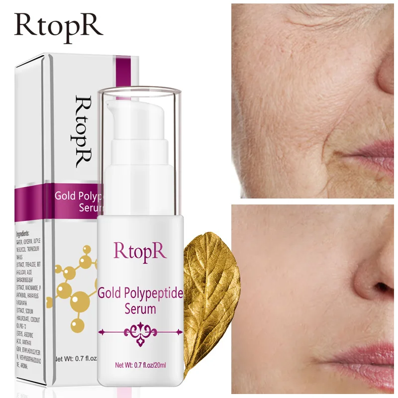 

RtopR Gold Peptide Face Serum Hyaluronic Acid Anti Wrinkle Facial Essence Whitening Moisturizing Anti-aging Reparing Skin Care