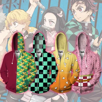 

Anime Cosplay Demon Slayer Kimetsu No Yaiba Print Sweatshirt Coat Hoodies Party Costume Carnival Casual Jackets Sports Cardigan