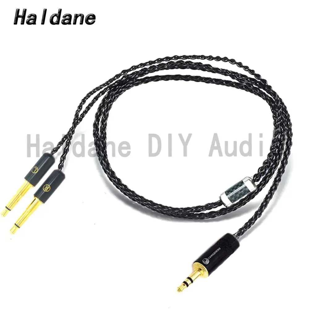 Haldane HIFI Silver Plated Headphone Upgrade Cable for Meze 99 Classics Focal Elear T1P T5P Headphone Black Soft Extended plug