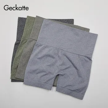 

Geckatte summer pockmark push up yoga leggings woman high waist sport running workout seamless shorts pants energy gymwear femme