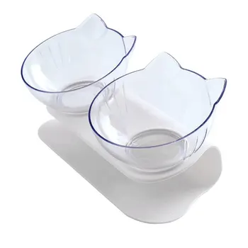 

15 Degree Inclined Elevated Cat Bowl And Dog Bowl Pet Double Bowl Cervical Protection Cat Food Pet Supplies