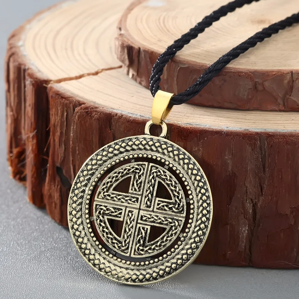 QIMING Sheild узел Asatru кельтский кулон ожерелье для женщин и мужчин брикет щит крест