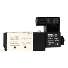 Пневматический Электрический электромагнитный клапан 5 способ 2 положения 4V210-08 1/" Размер порта DC12V 24V AC110V 220V Воздушный газовый Магнитный регулирующий клапан