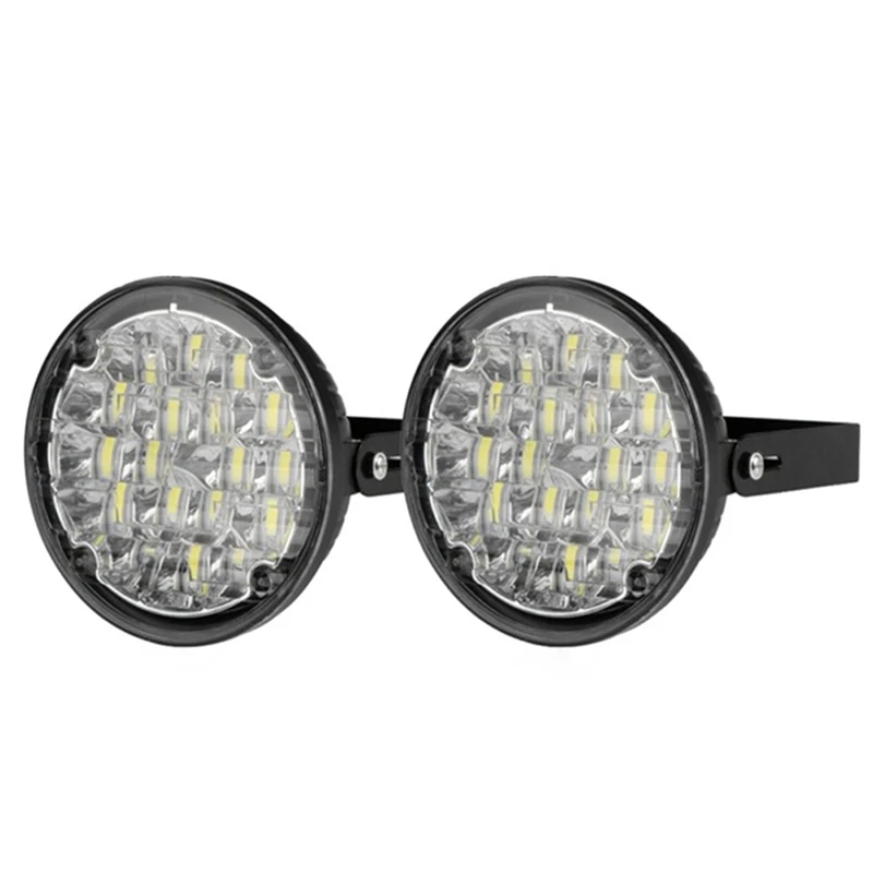 New 2pcs LED Round Car Driving Daytime Running Light 2X 12V 18 DRL Fog Lamp Bright White | Автомобили и мотоциклы