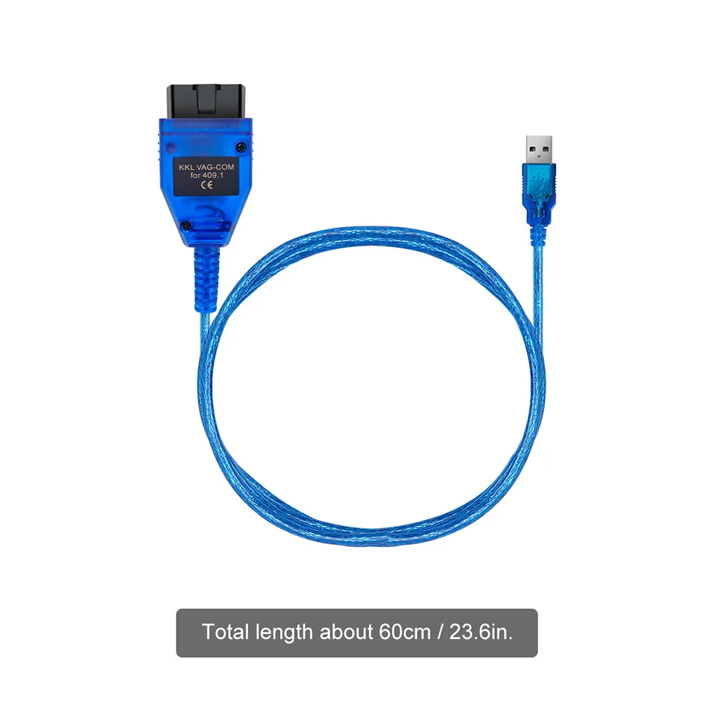 VAG-COM 409 Com Vag 409.1 Kkl USB Diagnostic Cable Scanner Inte Blue  Onesize 4a63, Blue, Onesize