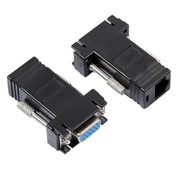 

VGA Extender Female/Male to Lan Cat5 Cat5e/6 RJ45 Ethernet Female Adapter