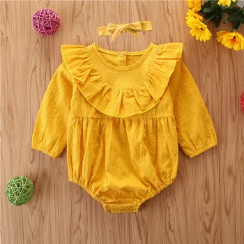 

Toddler Baby Girls Jumpsuits Long-sleeved Jumpsuits Baby Short Pants Rompers Children Clothing Infant Autumn Clothes Robe Fille