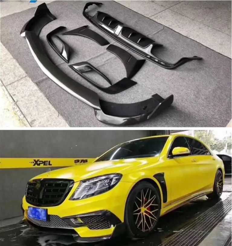 УГЛЕРОДНЫЙ Fber бампер спойлер задний багажник диффузор разветвители выхлопные