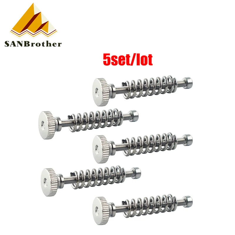 

5pcs 3D printer Leveling components M3 screw Leveling spring Leveling knob suite for 3D printer Heating Bed parts