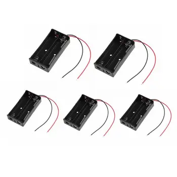 

5pcs Dual Slots 18650 Battery Holders Rechargeable Batteries Storage Box 18650 Rechargeable Battery Power Bank Case Wire Lead
