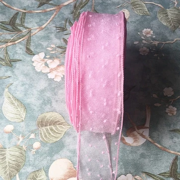 5 см* 25 м полупрозрачная Марля в Корейском стиле лента с помпоном для девочек DIY лента для волос, Бабочка, подарочная упаковка, свадебный букет - Цвет: D