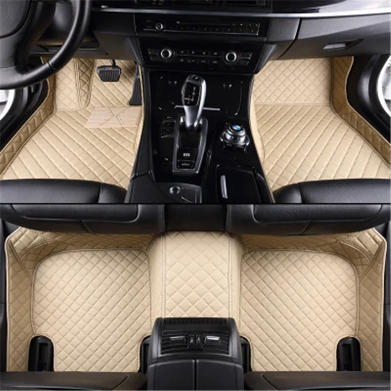 Кожаные автомобильные коврики для Toyota Avalon land cruiser CHR Land Cruiser Camry, автомобильные накладки для ног, автомобильный коврик - Название цвета: beige