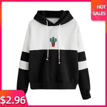 Женские осенние толстовки с длинным рукавом и принтом кактуса, толстовка, пуловер с капюшоном, топы, пуловер для девочек, джемпер, толстовки, топы, sudadera mujer