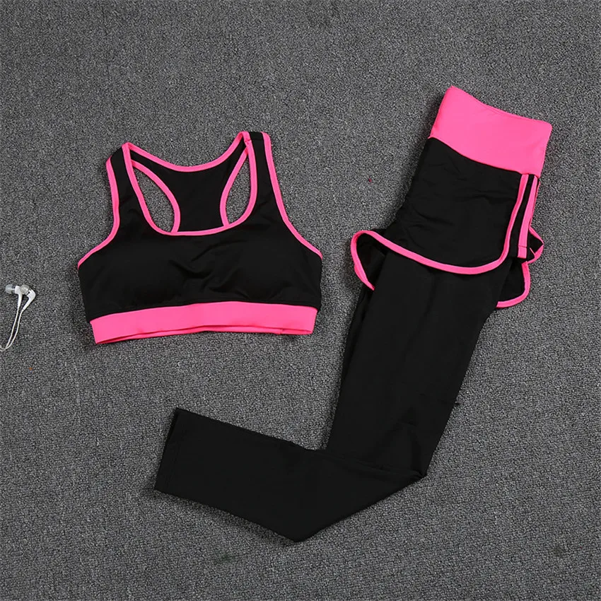 Seperate Pad 3pcs Yoga Set Women's Running Fitness Jacket Sports Bra Wear Clothing Women Training Set Sport Pant Suit Tracksuit
