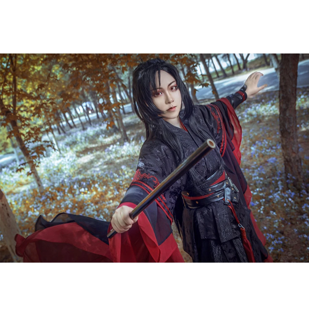 Ceny Eraspooky Mo Dao Zu Shi Cosplay Wei Wuxian Mo Xuanyu młody arcymistrz demonicznej uprawy kostium mężczyźni Anime peruka buty flet