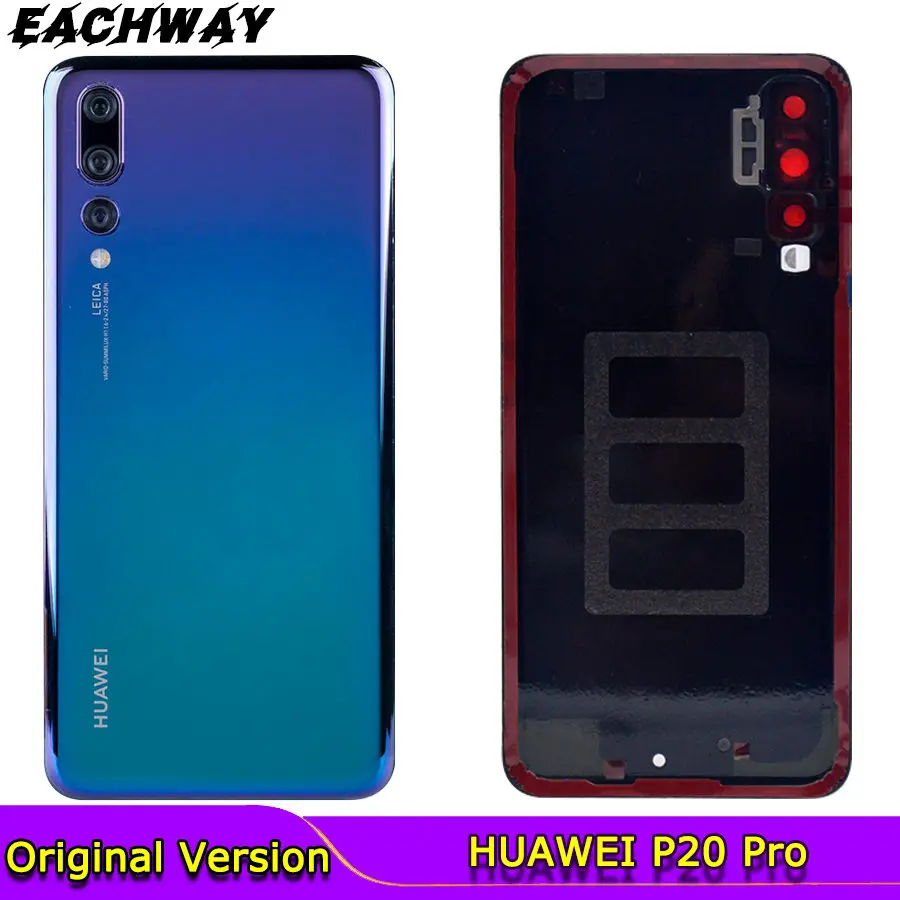 Задняя стеклянная панель для Huawei P20 Pro крышка аккумулятора с объективом камеры