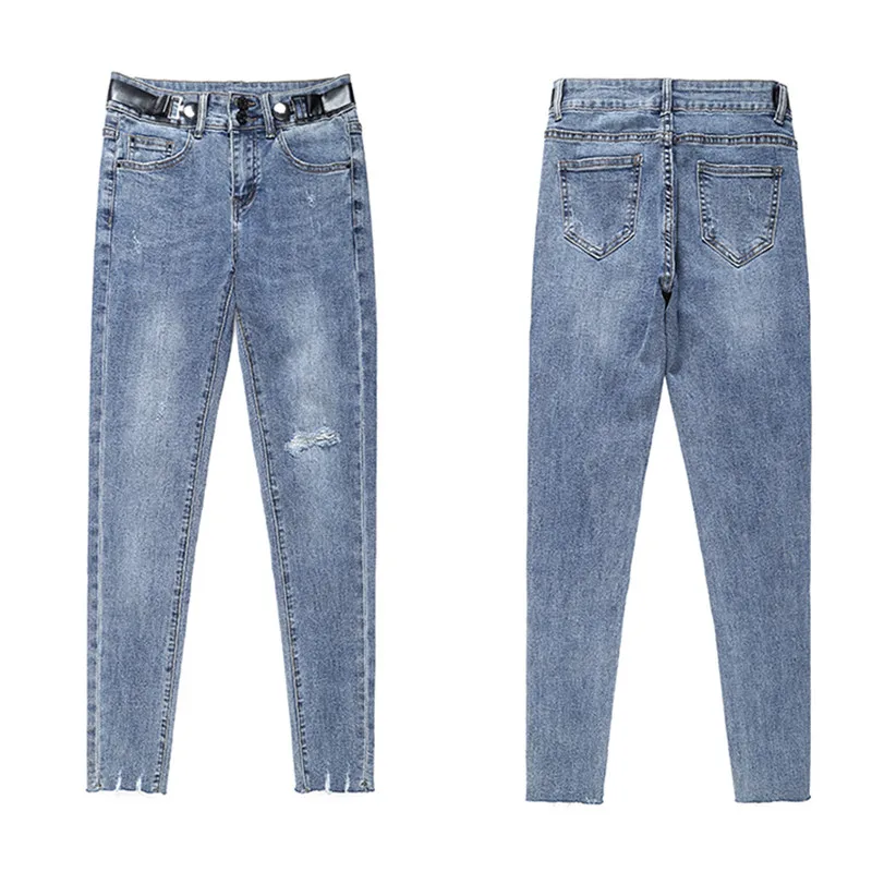 Зимние теплые джинсы женские повседневные Бархатные брюки с высокой талией для