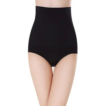 

Women Fashion High Waist Above Knee Tommy Control Body Shaper Panties Solid Black, Nude All Seasons Causal
